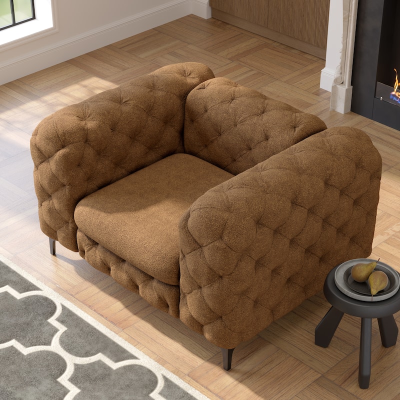 Corvus Aosta Chesterfield Tufted Velvet Club Chair