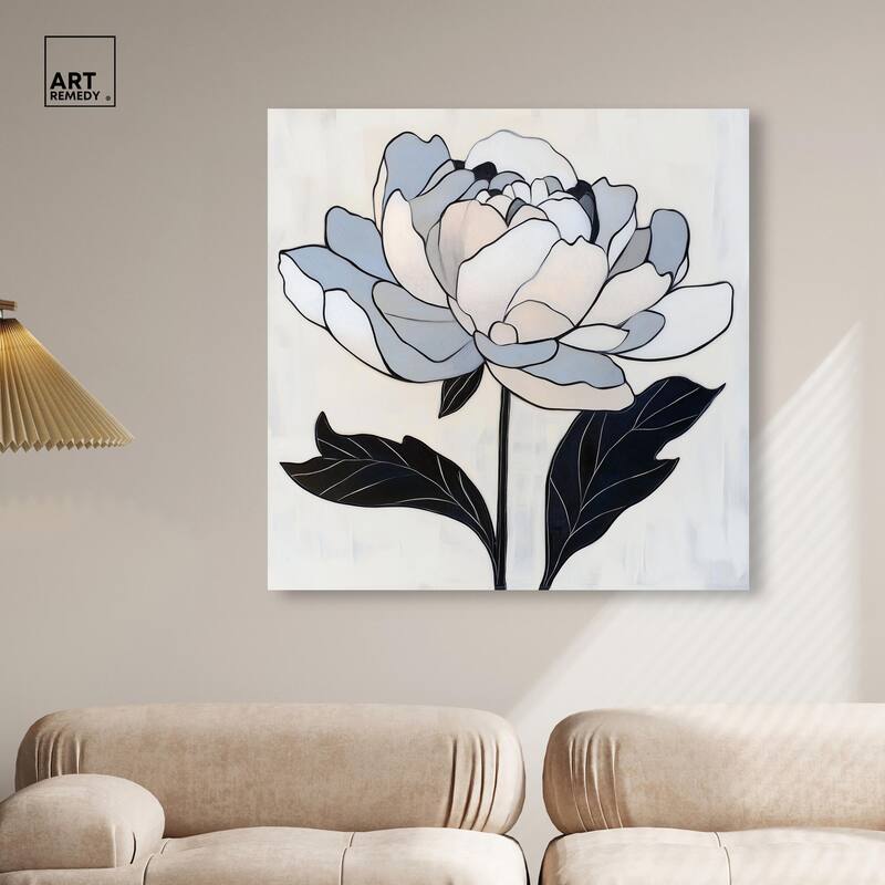 Gray Scale Flower I Canvas by Art Remedy, Gallery Wrapped