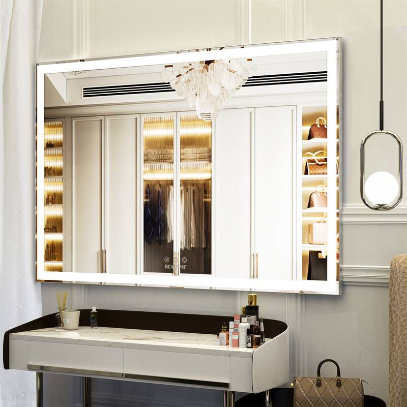 Aluminum Frame Oversized LED Bathroom Mirror