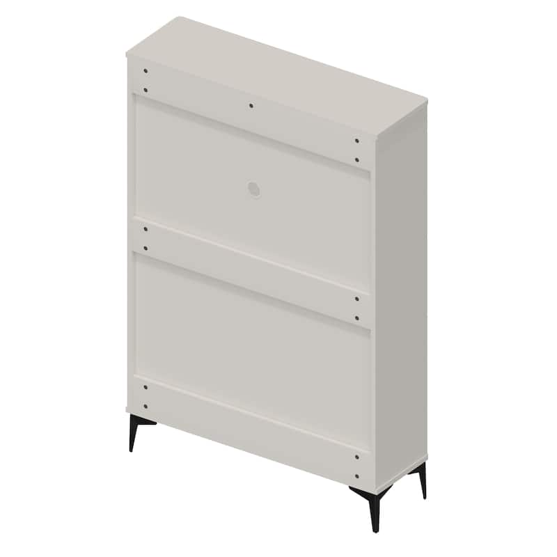 Modern and stylish white shoe cabinet with 3 flip drawers, entrance shoe cabinet, narrow shoe rack cabinet, hidden shoe