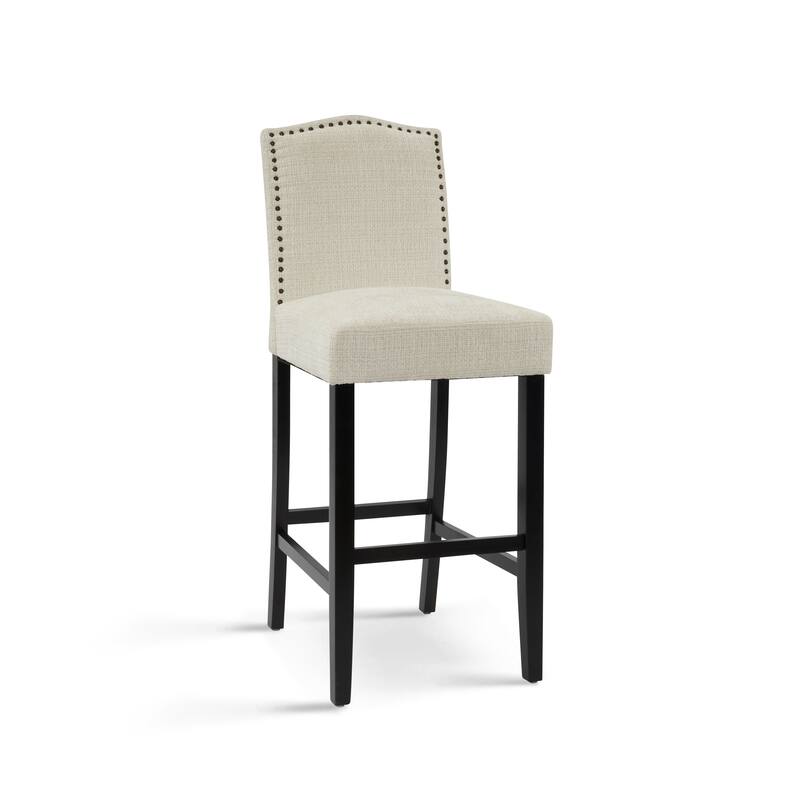 Barstools Set of 2, Counter Height Upholstered Bar Stools for Kitchen Island, Rubberwood Legs Seating 300LBS Weight Capacity