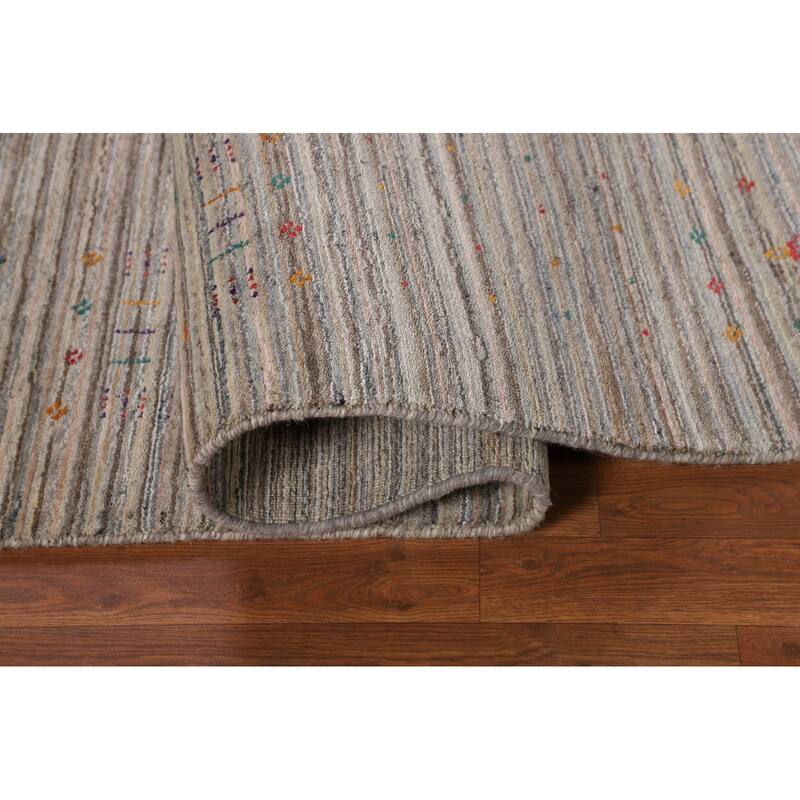 Gabbeh Oriental Area Rug Handmade Wool Carpet - 5'0" X 7'11"