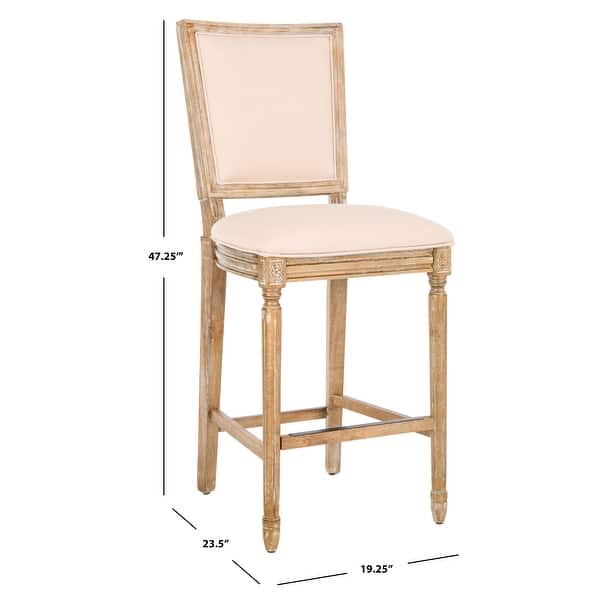 SAFAVIEH 30- Inch Buchanan Beige Rectangular Bar Stool (Set of 2) - 23.5" x 19.3" x 47.3"