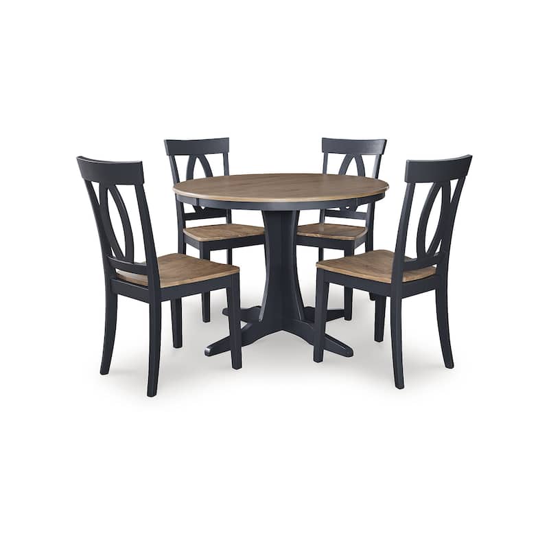 Signature Design by Ashley Landocken Brown/Blue Dining Table and 4 Chairs