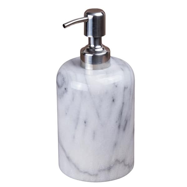 slide 2 of 10, Creative Home Spa Collection Natural White Marble Liquid Soap Dispenser, Lotion Dispenser White