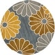 preview thumbnail 10 of 11, SAFAVIEH Handmade Daisies Grey New Zealand Wool Rug 6' Round - Grey/Yellow - Round