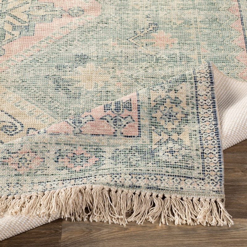 Livabliss Hermione Handmade Triple Medallion Cotton Area Rug