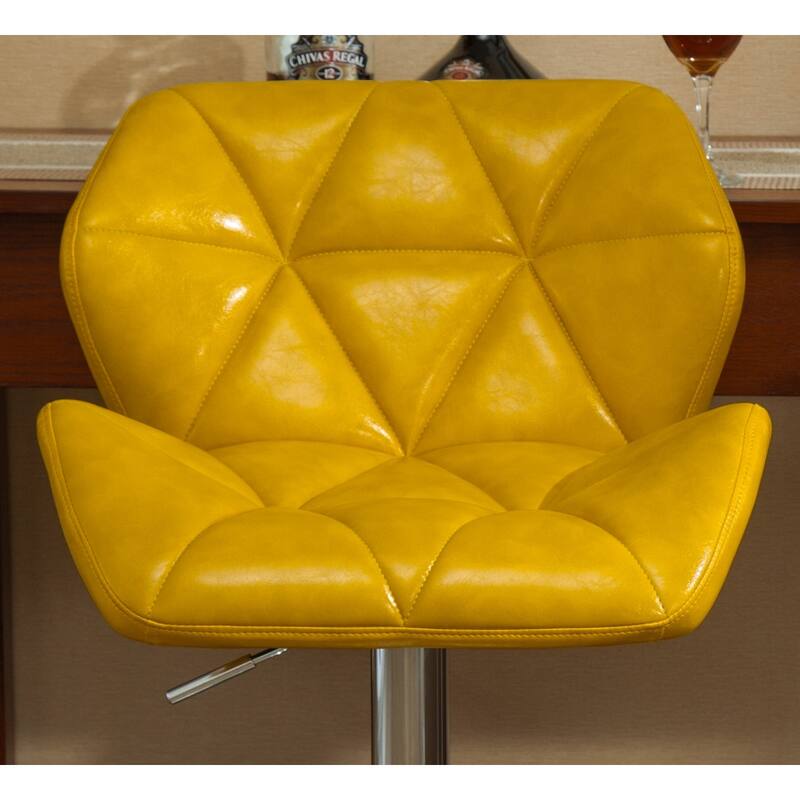 Contemporary Tufted Adjustable Height Hidraulic Bar Stools, Set of 2