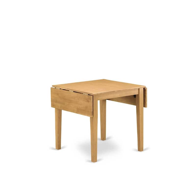Rectangular Dining Table - 30x48 Inch Table with Drop Leaves - Solid Wood Kitchen Table - Linen Oak Finish - 54