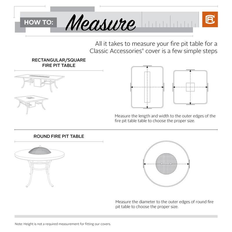 Classic Accessories Veranda Water-Resistant 42 Inch Round Fire Pit Table Cover