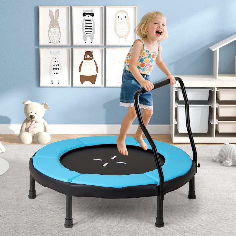 Gymax 40'' Trampoline for Kids Indoor/Outdoor Fitness Trampoline w/