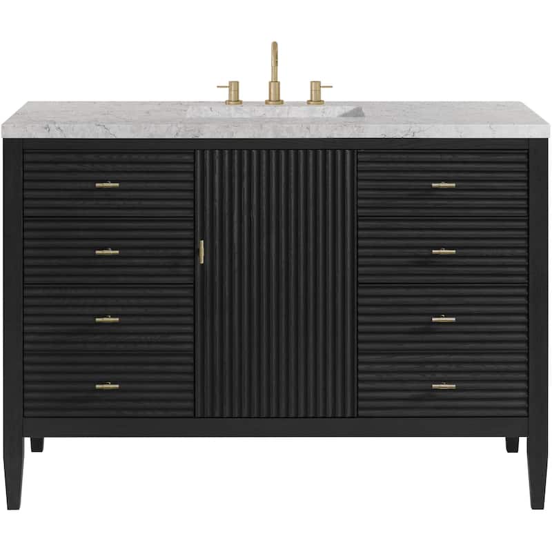 James Martin Vanities 485-V48-FEJP Myrrin 48" Free Standing Single - Carbon Oak - Oak Finish