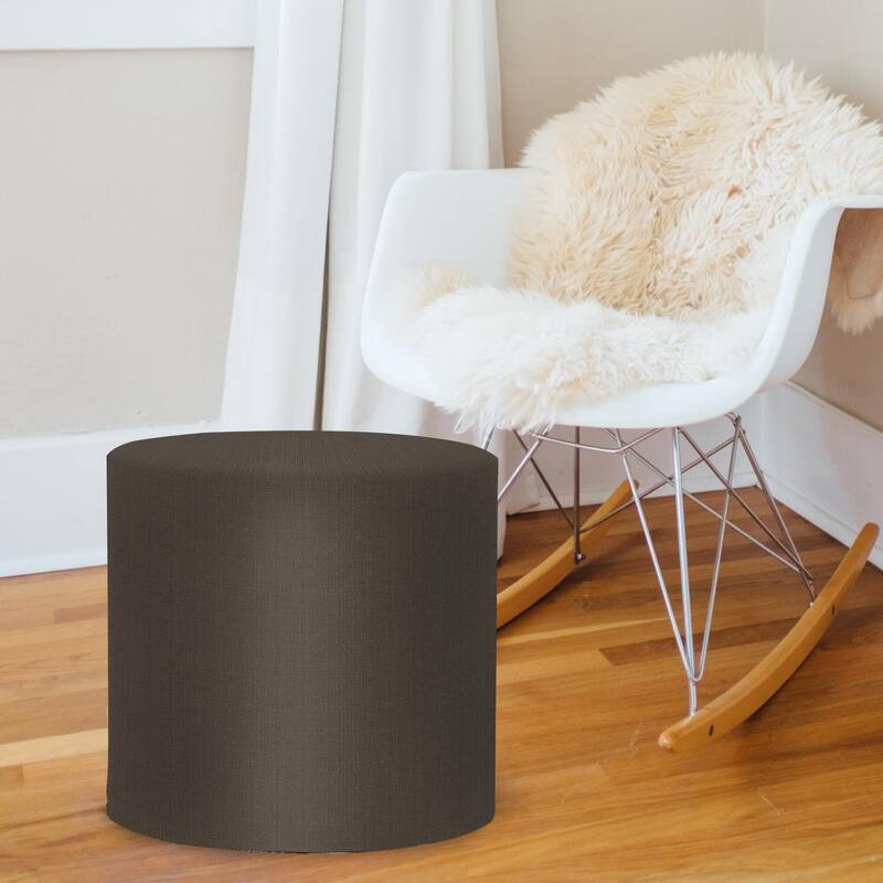 Allan Andrews No Tip Cylinder Ottoman with Cover, Sterling Collection - Charcoal
