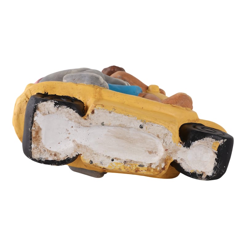 Polyresin Garden Statuary Dog and Cat on Scooter - 17" Yellow