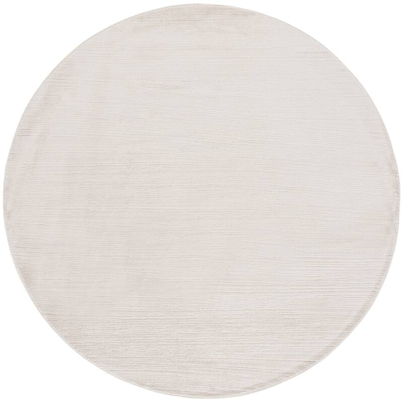 SAFAVIEH Whisper Rosie Modern Abstract Rug - 6'7" Round - Ivory/Taupe