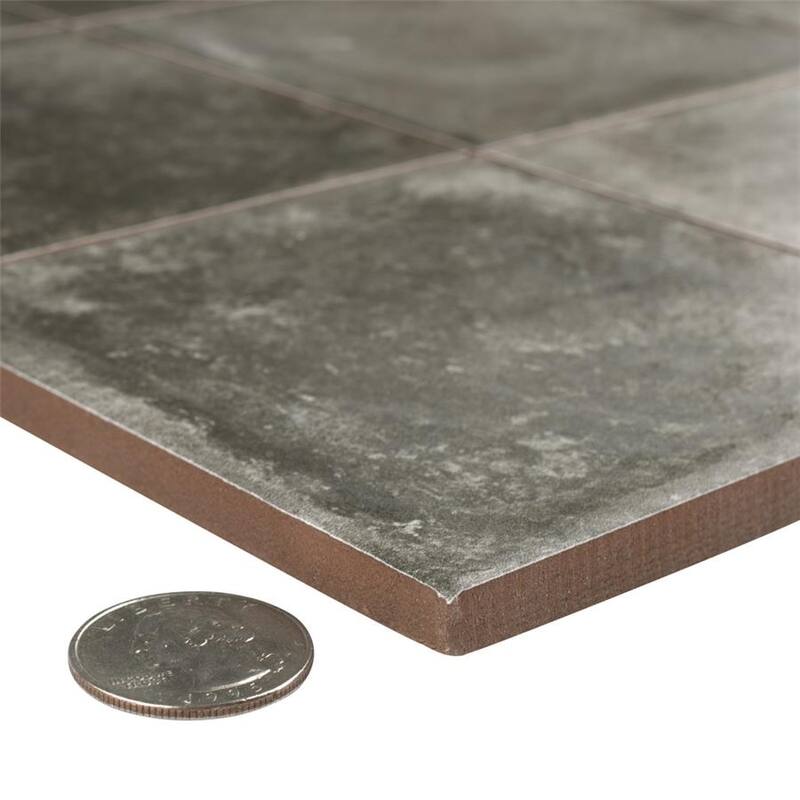 Merola Tile Kings Etna Nero 13-1/8" x 13-1/8" Ceramic Floor and Wall Tile