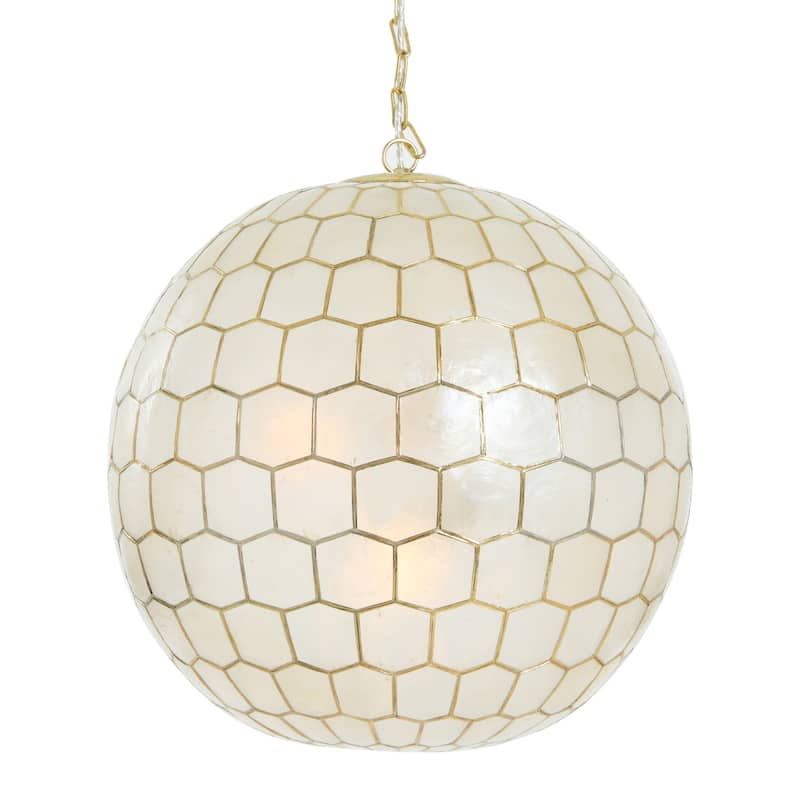Capiz Honeycomb Globe Pendant Light
