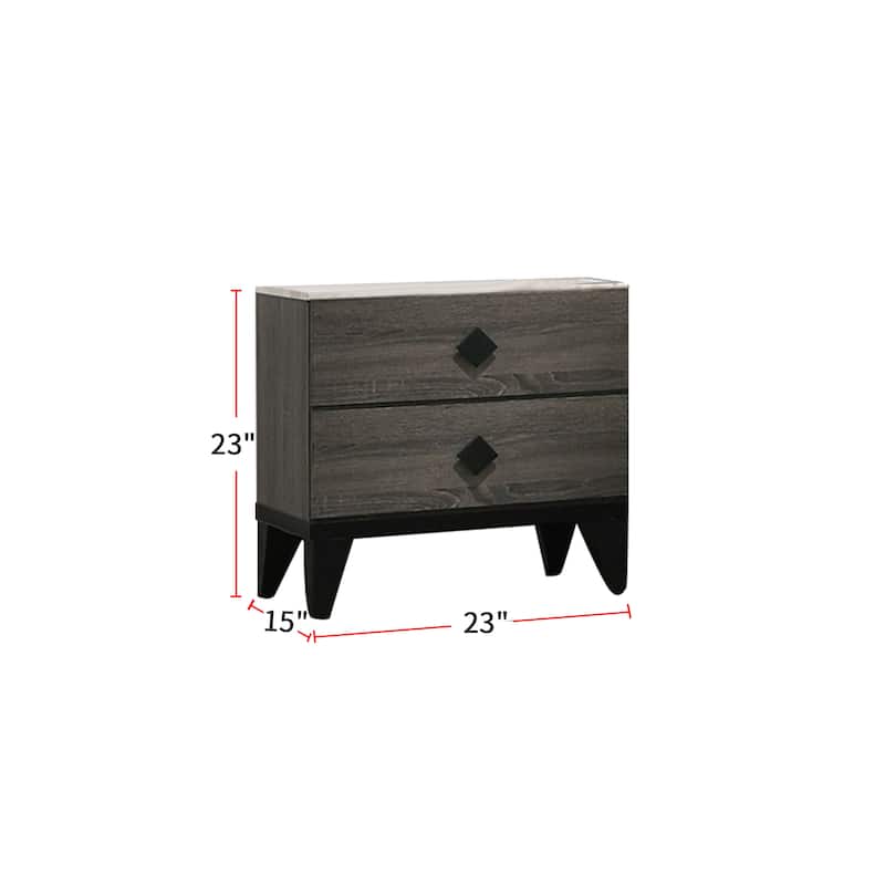 Nightstand With 2 Drawers Storage