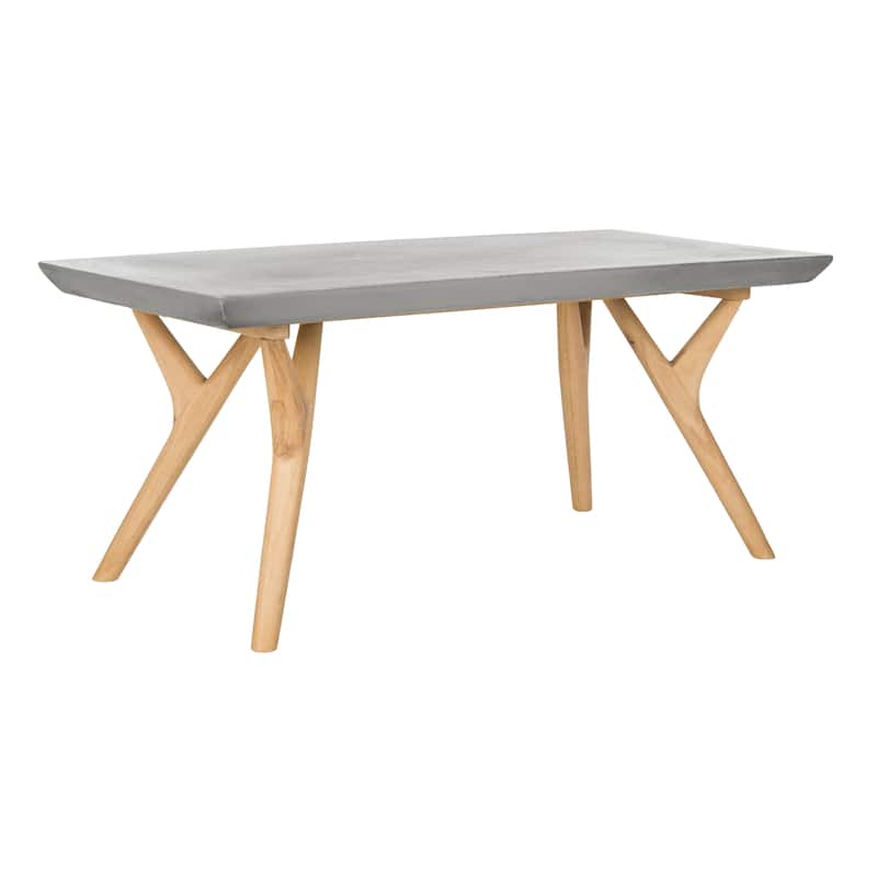 SAFAVIEH Outdoor Vineta Modern Concrete Dark Grey Coffee Table - 39.4" x 19.7" x 16.5" - 39Wx20Dx17H