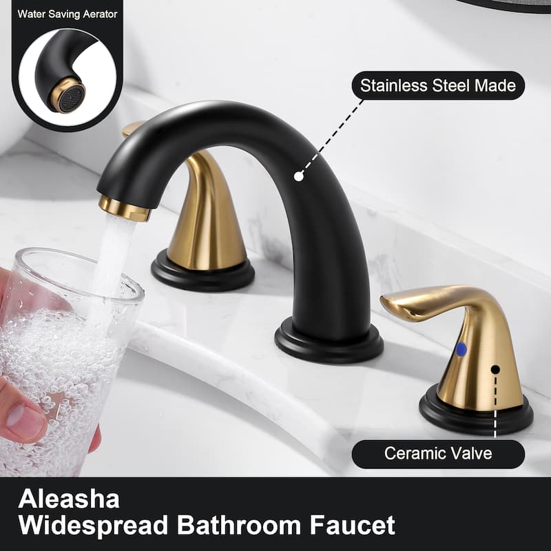 WOWOW Widespread Double Handle Bathroom Faucet