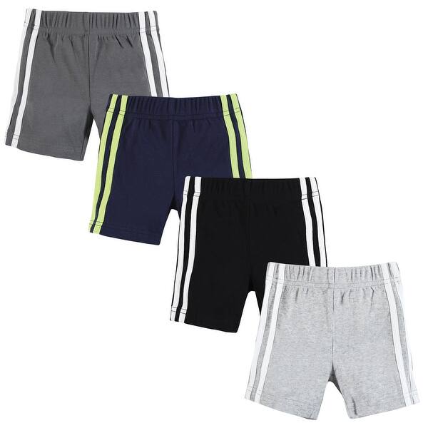 slide 1 of 1, Hudson Baby Boy Shorts Bottoms 4-Pack, Gray Navy 0-3 Months - Gray Navy