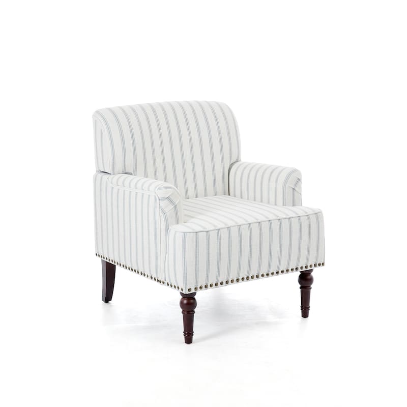 2 Set Upholstered Accent Chairs Nailhead Trim Armchairs