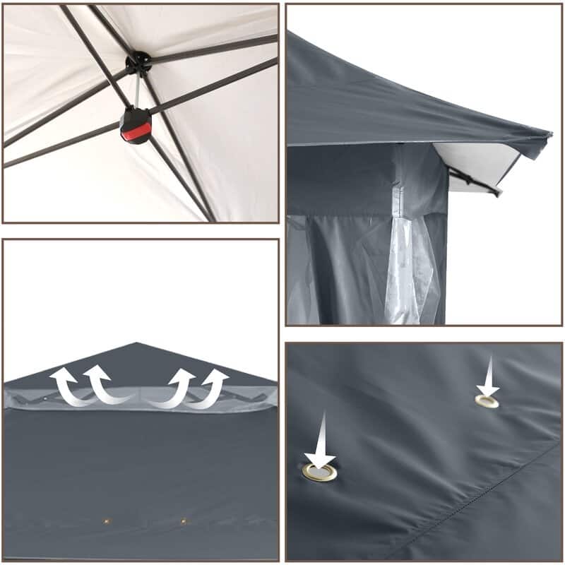 ABCCANOPY 13'x13' Pop Up Gazebo with Mosquito Netting - 13ftx13ft