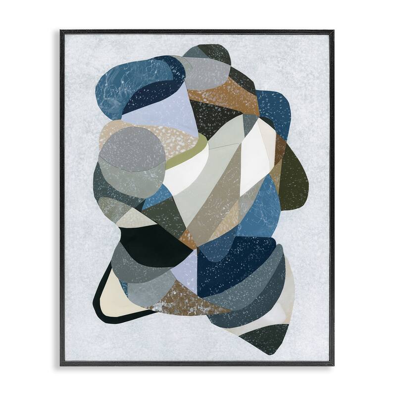 Stupell Fluid Movement Geometrics Framed Giclee Art Design By Coco Good - 16 x 20 - Black