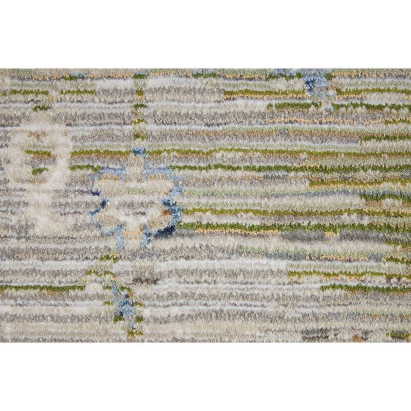 Melrose R39NZ Distressed Transitional Area Rug - 2' x 3' - Ivory/Green/Blue