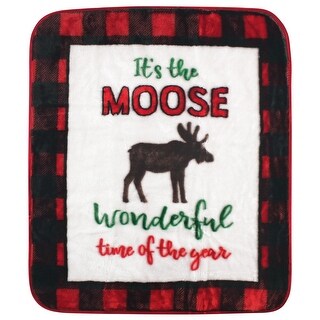 Hudson Baby Infant Boy High Pile Plush Blanket, Moose Wonderful Time, One Size - Moose Wonderful Time - One Size