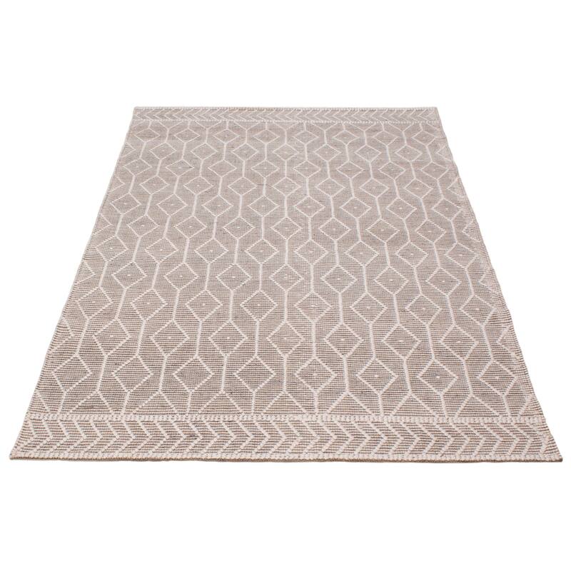 ECARPETGALLERY Braid weave Sienna Taupe Wool Rug - 6'1 x 9'1