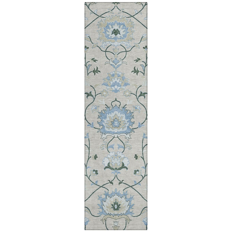 Machine Washable Indoor/ Outdoor Traditional Serena Chantille Rug