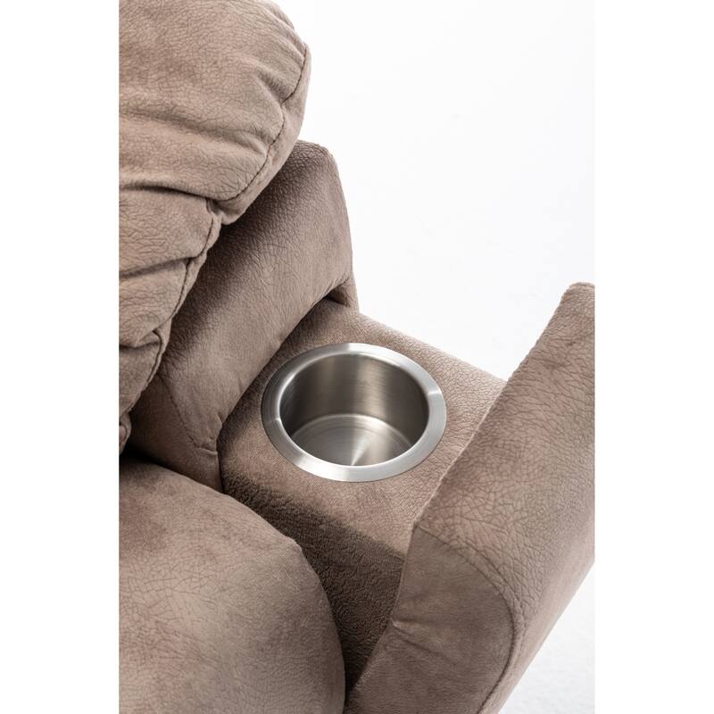 Power Lift Recliner Chair with Heat & Massage, Electric Lift Chair with Hidden Cup Holder, Oversized Lounge Sofa Chair