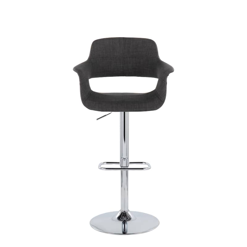 Lumisource Barstool with Swivel in Black and Charcoal, Set of 2 - 19"Lx23.5"Wx39-47.5"H