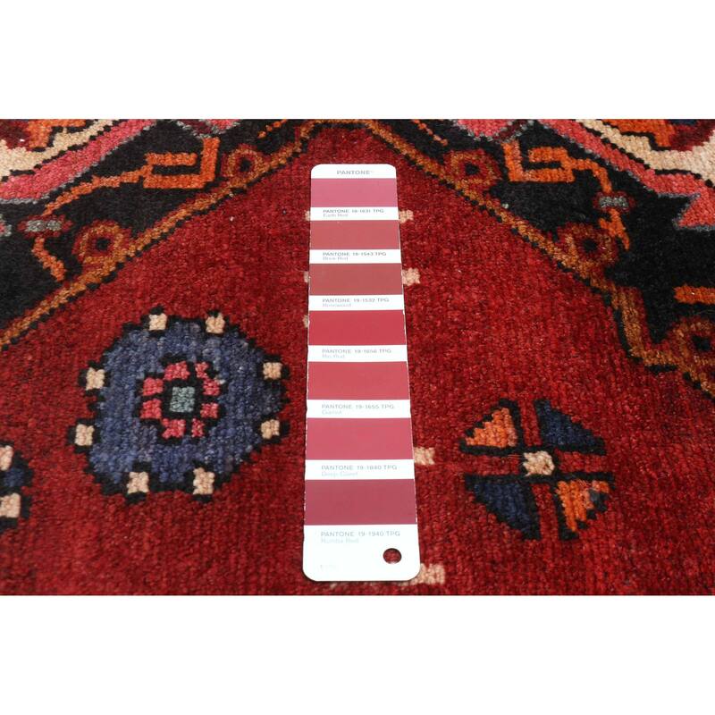 ECARPETGALLERY Hand-knotted Anadol Dark Red Wool Rug - 3'7 x 9'7