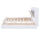 preview thumbnail 10 of 12, Queen Size Platform Kids Bed Frame with Storage Headboard, Shelves & 4-Drawers, White