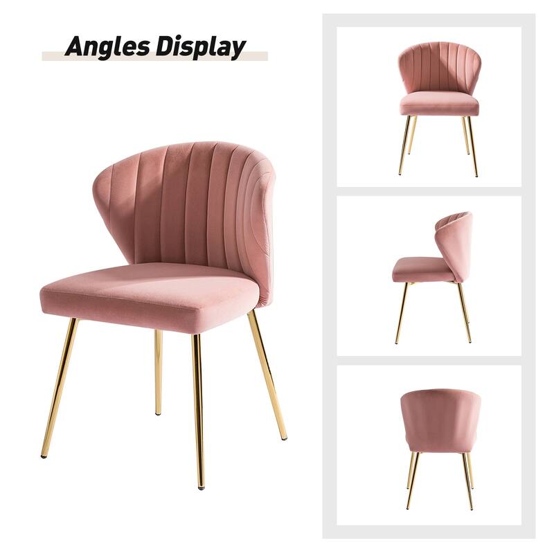 Barbara Side Chair with Metal Base Set of 4 by HULALA HOME