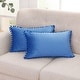 preview thumbnail 81 of 89, Deconovo Velvet Pom-poms Throw Pillow Covers 2 PCS(Cover Only) 12x20 - Blue