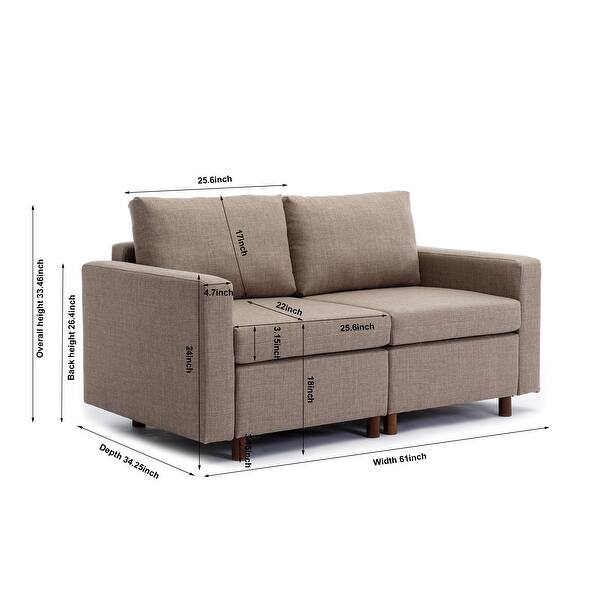 Module Section Sofa 2 Seat Module Sectional Sofa Couch With 1 Ottoman for living room - Bed ...