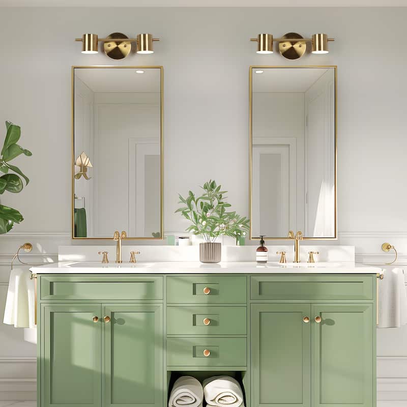 Modern 1/2/3-Light Gold Brass LED Bathroom Vanity Light Linear Wall Sconces