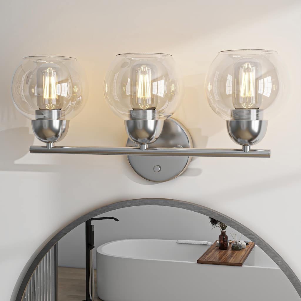 3-Light Bathroom Light Fixtures Over Mirror