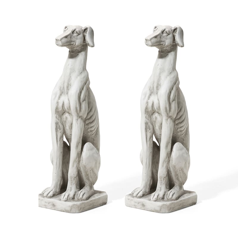 Glitzhome 32''H MGO Sitting Dog Garden Statue - OLD034