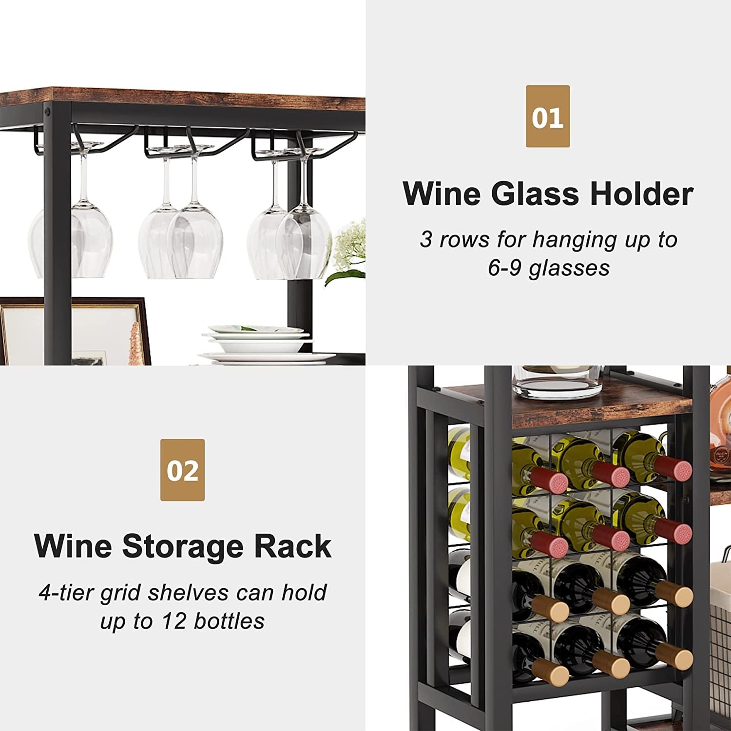 Freestanding wine best sale glass rack