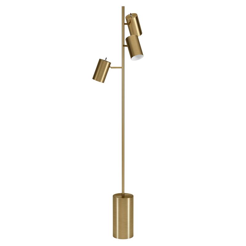 Dorset 3-Light Tree Floor Lamp with Metal Shades - 65" Tall - Brass