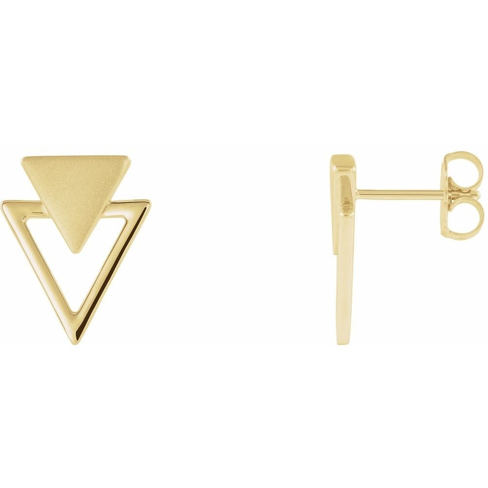 14K Yellow Gold Geometric Earrings for Women