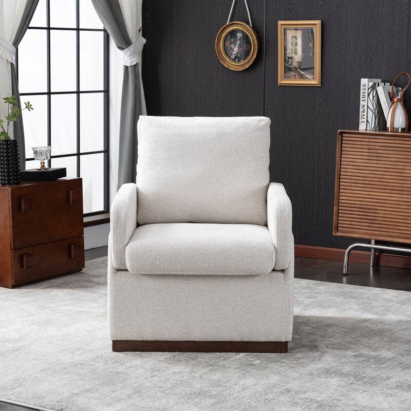 Modern Boucle Fabric Upholstered Accent Arm Chair for Living Room