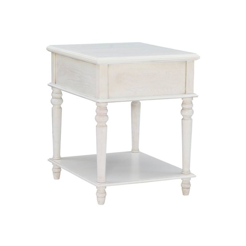 Linon Jowin Classic Wood Side Table with Storage