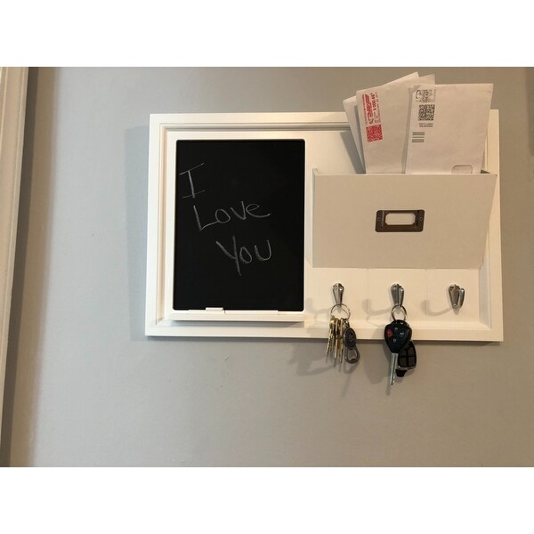 Shop Designovation Dagny White Wood Home Organizer With Chalkboard