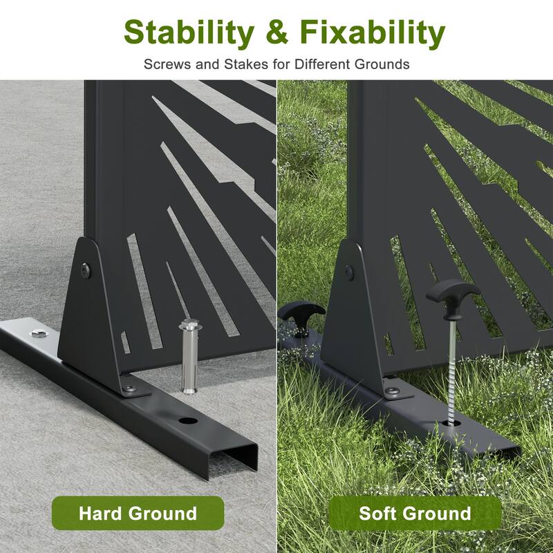 Outdoor Privacy Screen Metal Privacy Screen Panel Free Standing - 72*47