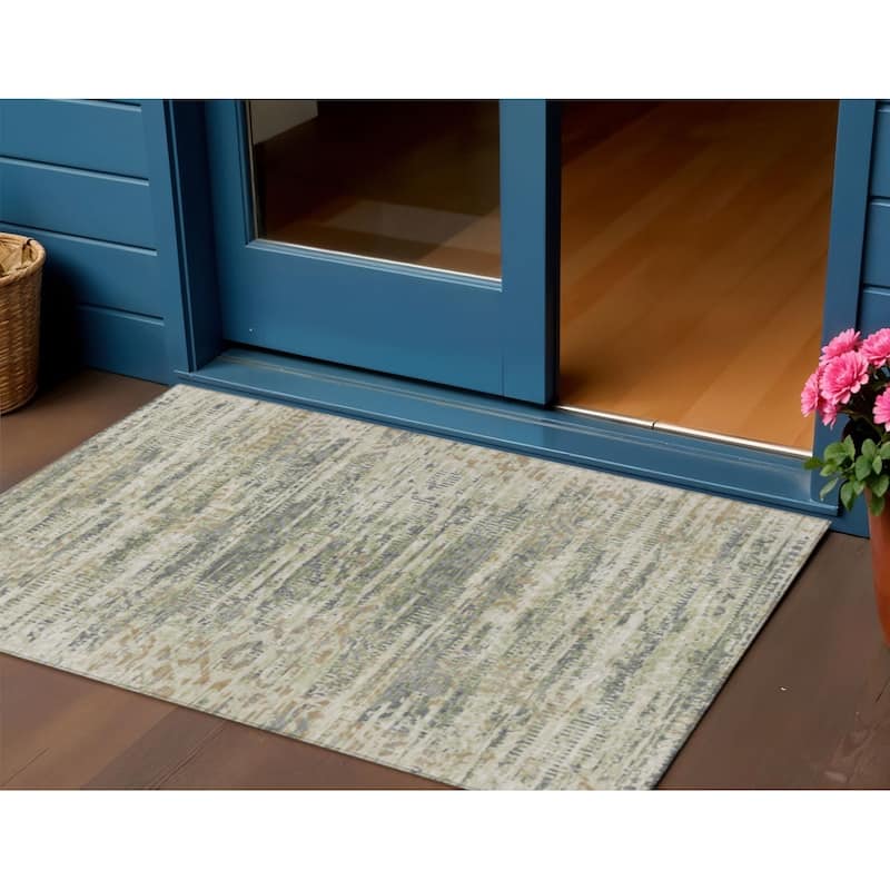 HomeRoots Moroccan Transitional Rectangle Outdoor Rug - 3' x 5'